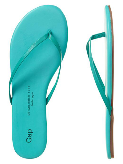 turquoise blue flip flops