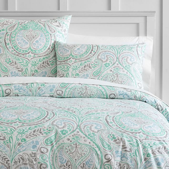 Willow Paisley Duvet Cover + Sham Everything Turquoise
